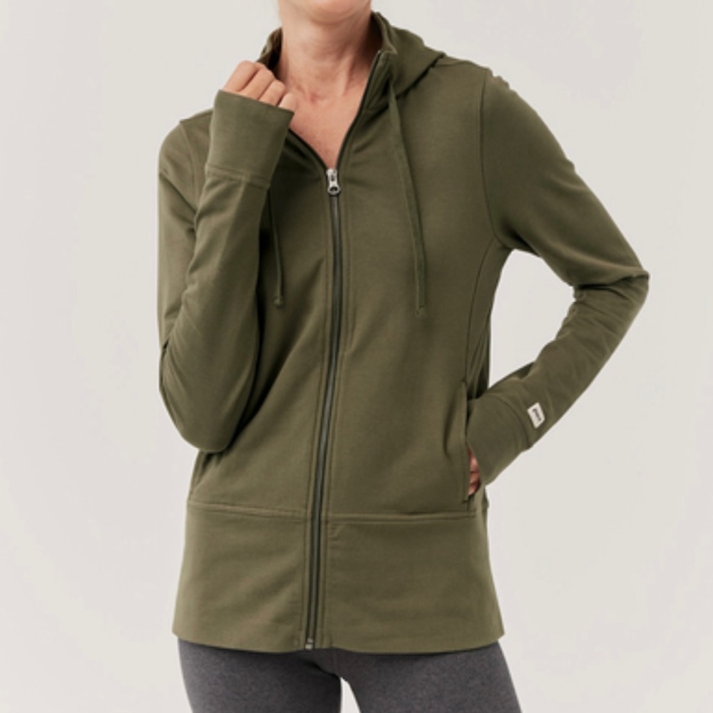 Pact Organic Cotton Slim Fit Zip Hoodie size color grape leaf. XXL